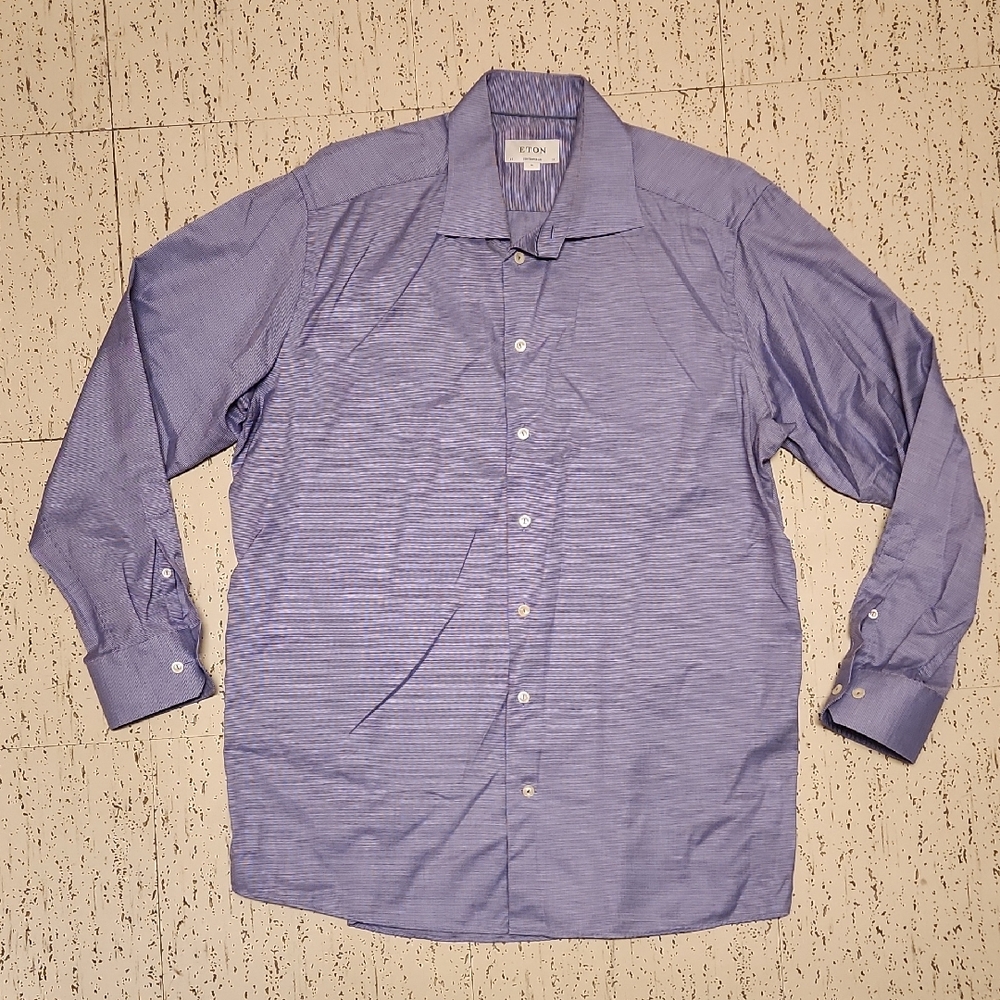 Eton Signature Twill Cotton Button Down Long Sleeve Casual Dress Shirt